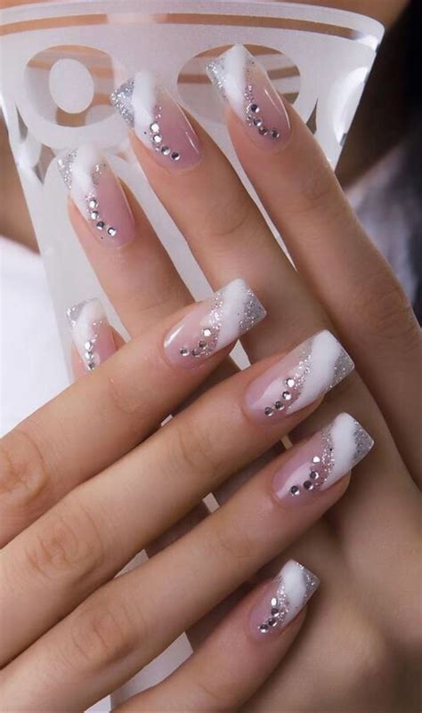 gel nails with rhinestones|More.